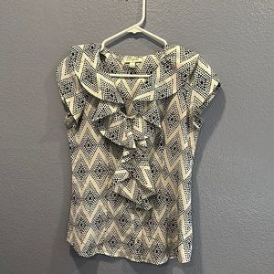 Banana Republic Black and White Blouse Size: S